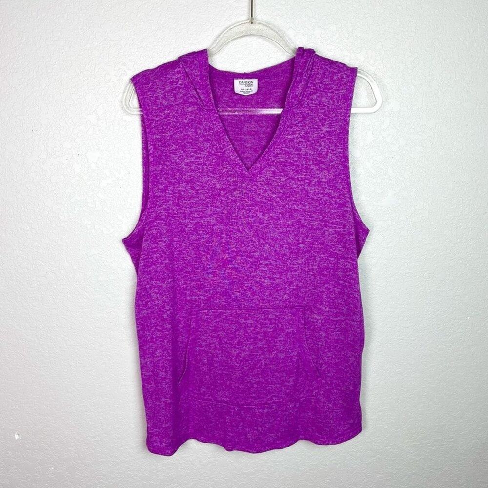 DANSKIN NOW Bright Purple Workout Hooded Tank Top Size L